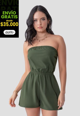 Enterizo Corto Mujer Verde Militar Atypical 106185 Atypical