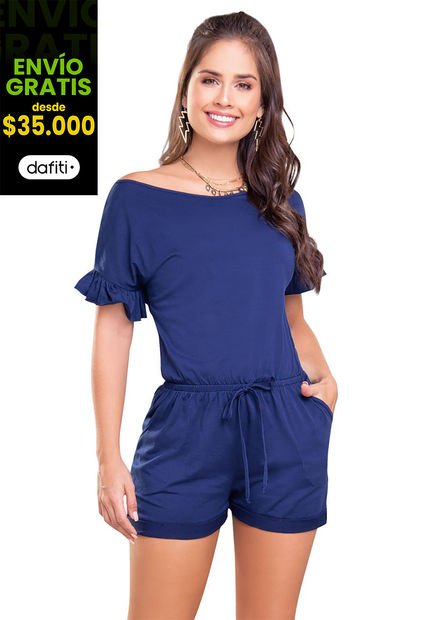 Enterizo Corto Juvenil Femenino Azul Navy Atypical