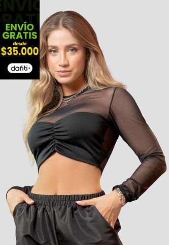 Crop Top Mujer Negro Atypical 105051 Atypical