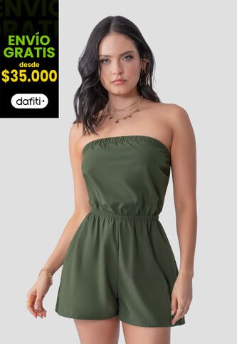 Enterizo Corto Mujer Verde Militar Atypical 106185 Atypical