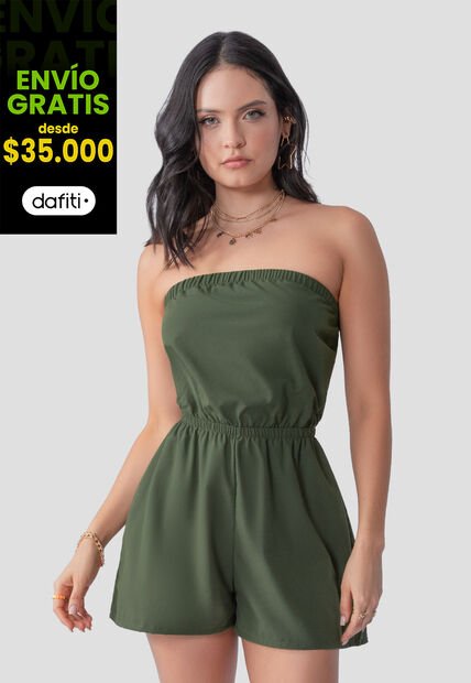 Enterizo Corto Mujer Verde Militar Atypical 106185