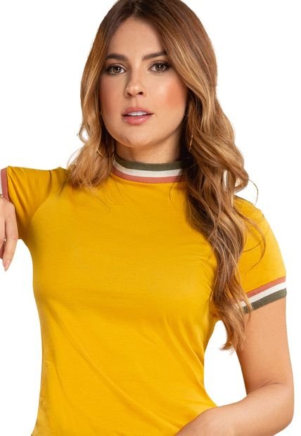 Camiseta Juvenil Femenino Mostaza Atypical