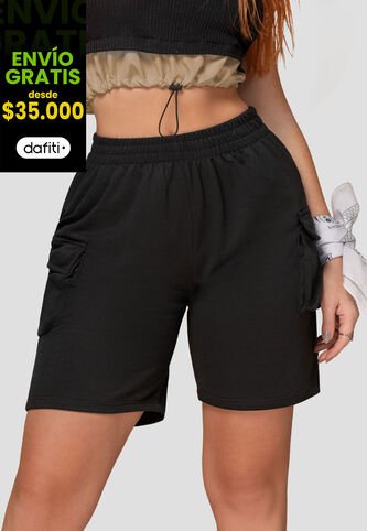 Bermuda Short Mujer Negro Atypical 104497 Atypical