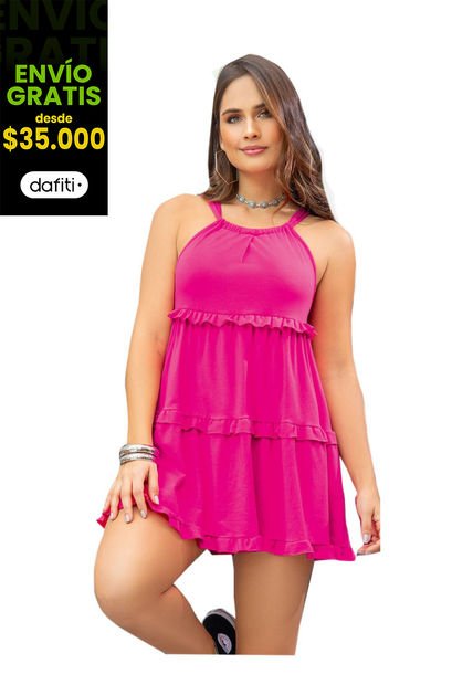 Vestido Corto Juvenil Femenino Fucsia Atypical