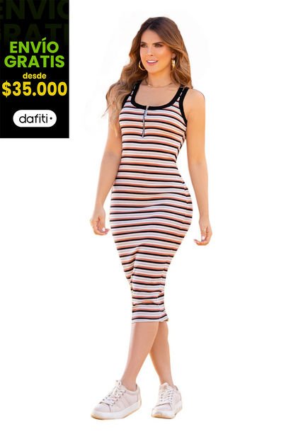 Vestido Juvenil Femenino Multicolor Atypical