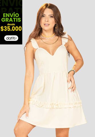 Vestido Corto Mujer Beige Atypical 102158 Atypical