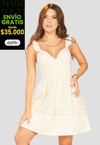 Vestido Corto Mujer Beige Atypical 102158 Atypical