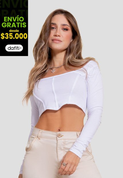 Crop Top Mujer Blanco Atypical 106871