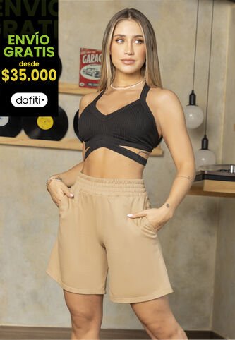 Bermuda Short Mujer Caramelo Atypical 6667 Atypical