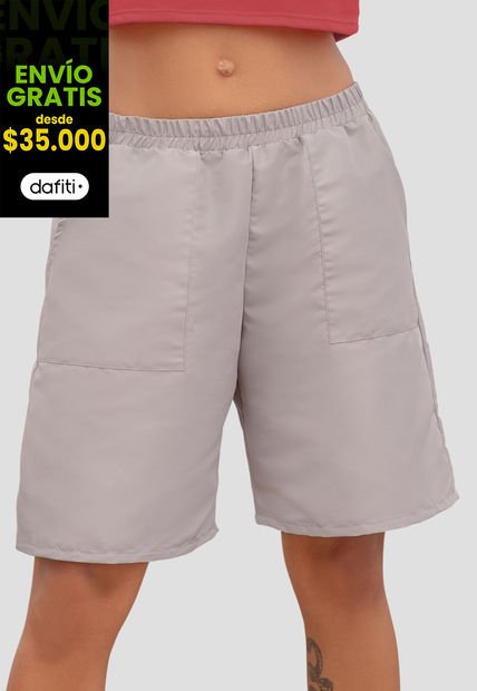 Bermuda Short Mujer Gris Medio Atypical 106604