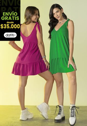 Vestido Corto Mujer Verde Antioquia Atypical 90945 Atypical