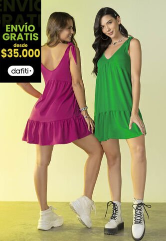 Vestido Corto Mujer Verde Antioquia Atypical 90945 Atypical