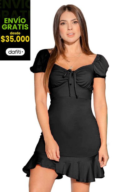 Vestido Corto Mujer Negro Atypical 4835