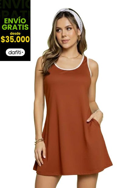 Vestido Corto Mujer Ladrillo Atypical 2255