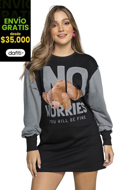 Vestido Corto Mujer Negro Atypical 2254