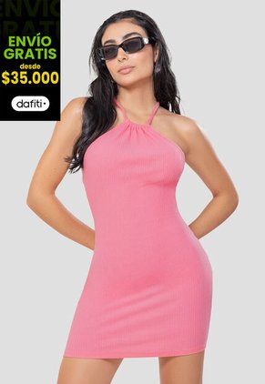 Vestido Corto Mujer Rosado Atypical 104941