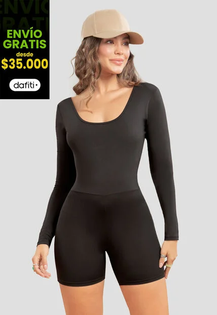 Enterizo Corto Mujer Negro Atypical 105479