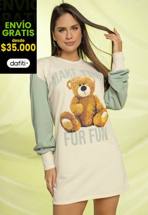 Vestido Corto Mujer Caqui Atypical 2253