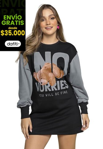 Vestido Corto Mujer Negro Atypical 2254 Atypical