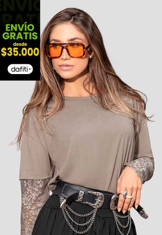 Camiseta Mujer Café Pardo Atypical 114040 Atypical