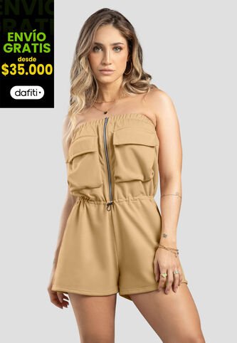 Enterizo Corto Mujer Beige Atypical 104227 Atypical