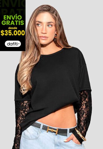 Camiseta Mujer Negro Atypical 114040 Atypical