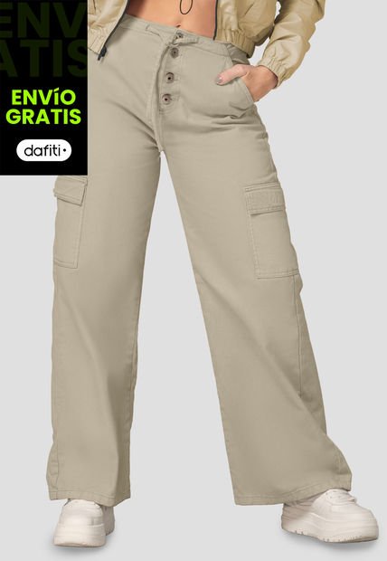 Pantalón Mujer Beige Atypical 104897