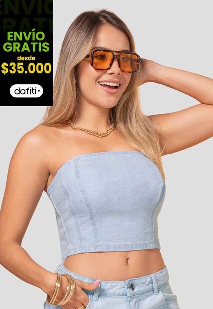 Corset Mujer Azul Claro Atypical 113622