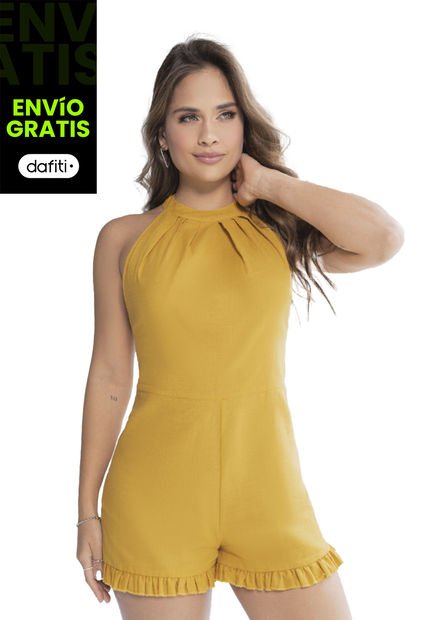 Enterizo Corto Mujer Amarillo Atypical 91991