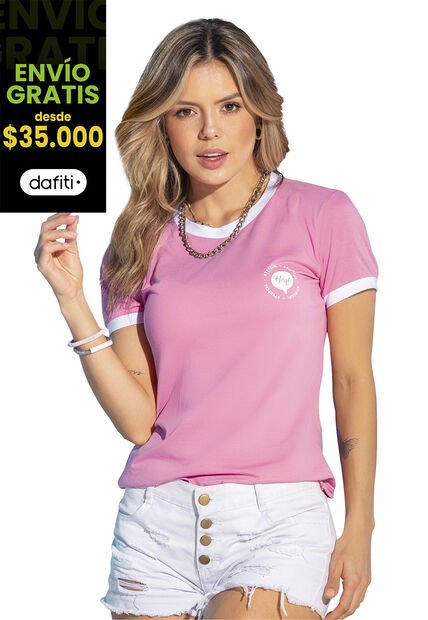 Camiseta Mujer Rosado Atypical 92669