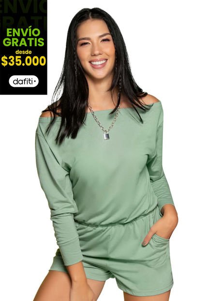 Enterizo Corto Mujer Verde Atypical 32804