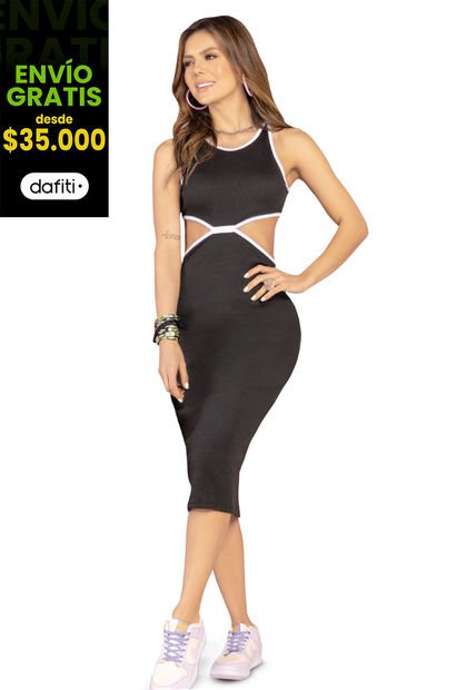 Vestido Mujer Negro Atypical 6678