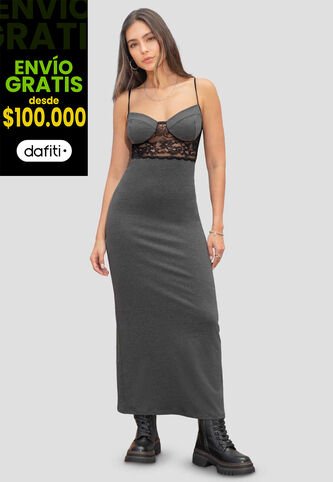 Vestido Mujer Negro Cross Atypical 112083 Atypical