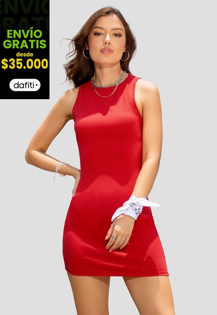 Vestido Corto Mujer Rojo Atypical 103555