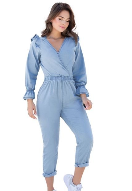 Enterizo Largo Para Mujer Azul Claro Atypical