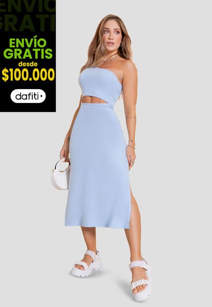 Vestido Mujer Azul Claro Atypical 106872