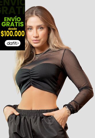 Crop Top Mujer Negro Atypical 105051 Atypical