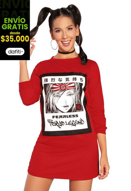 Vestido Corto Mujer Rojo Atypical 34743