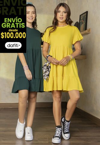 Vestido Corto Mujer Verde Botella Atypical 78987 Atypical