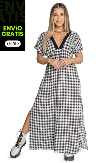 Vestido Largo Mujer Multicolor Atypical 4557