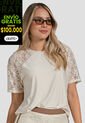 Camiseta Mujer Crema Atypical 114048 de Atypical