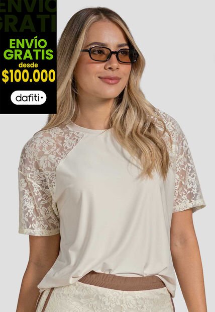 Camiseta Mujer Crema Atypical 114048