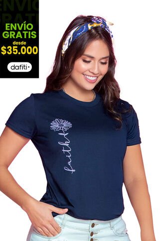 Camiseta Mujer Azul Navy Atypical 87101 Atypical