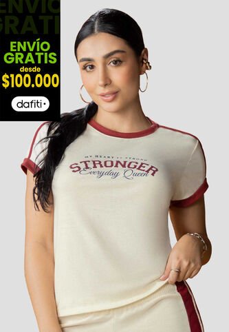 Camiseta Mujer Crema Atypical 113877 Atypical