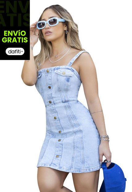 Vestido Corto Mujer Azul Atypical 5787