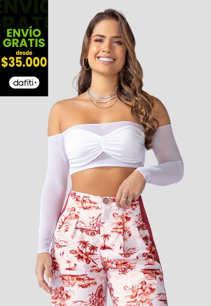 Crop Top Mujer Blanco Atypical 100817