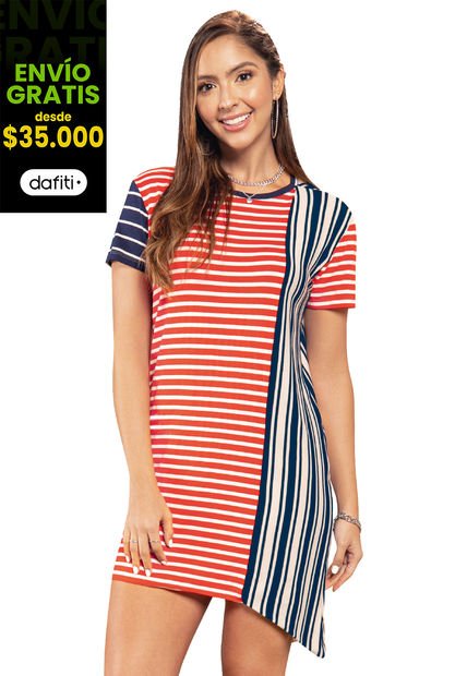 Vestido Corto Mujer Multicolor Atypical 7167