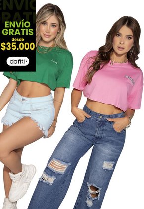 Camiseta Paq X2 Mujer Multicolor Atypical 3829