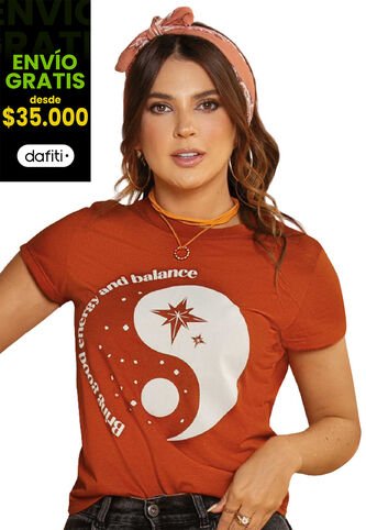 Camiseta Mujer Naranja Atypical 89129 Atypical