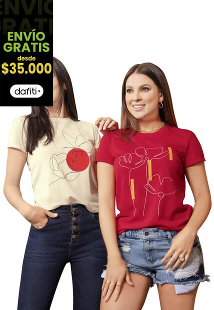 Camiseta Mujer Rojo Atypical 9558